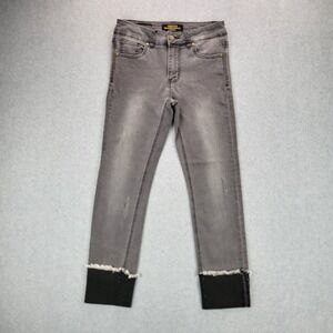 Versace Abbigliamento Sportivo SRL Skinny Jeans Women 28 Gray Distressed Cuffed